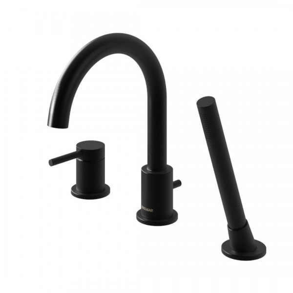 Kohlman Axel Black bateria wannowa 3-otworowa czarny mat QB241AB