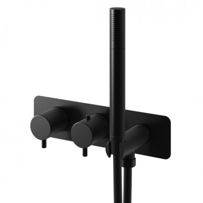 Kohlman Axel Black bateria wannowa termostatyczna podtynkowa czarny mat QW265AB