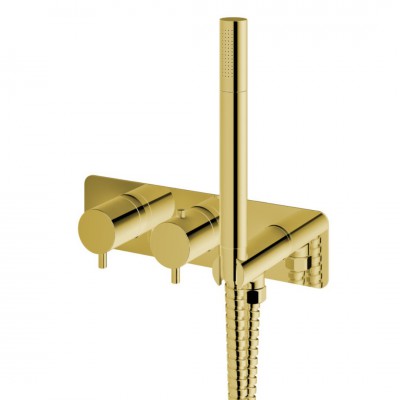 Kohlman Axel Gold bateria wannowa termostatyczna podtynkowa złota QW265AGD