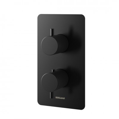 Kohlman Axel Black bateria wannowo-prysznicowa termostatyczna podtynkowa czarny mat QW432AB