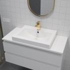 Oltens Vernal szafka 60 cm podumywalkowa wisząca z blatem biały połysk 60006000
