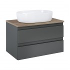 Oltens Vernal szafka 80 cm podumywalkowa wisząca z blatem grafit mat/dąb 60001460