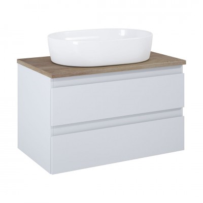 Oltens Vernal szafka 80 cm podumywalkowa wisząca z blatem szary mat/dąb 60001760