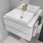 Oltens Vernal szafka 100 cm podumywalkowa wisząca z blatem biały połysk 60008000