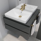 Oltens Vernal szafka 100 cm podumywalkowa wisząca z blatem grafit 60005400