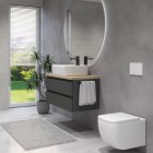 Oltens Vernal szafka 100 cm podumywalkowa wisząca z blatem grafit mat/dąb 60002460