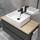 Oltens Vernal szafka 100 cm podumywalkowa wisząca z blatem grafit mat/dąb 60002460