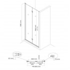 Oltens Hallan kabina prysznicowa 80x80 cm kwadratowa czarny mat/szkło przezroczyste 20007300