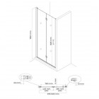 Oltens Hallan kabina prysznicowa 90x80 cm prostokątna czarny mat/szkło przezroczyste 20202300