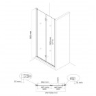 Oltens Hallan kabina prysznicowa 100x80 cm prostokątna czarny mat/szkło przezroczyste 20204300