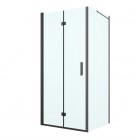 Oltens Hallan kabina prysznicowa 90x90 cm kwadratowa czarny mat/szkło przezroczyste 20008300