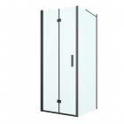 Oltens Hallan kabina prysznicowa 80x90 cm prostokątna czarny mat/szkło przezroczyste 20200300