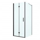 Oltens Hallan kabina prysznicowa 80x100 cm prostokątna czarny mat/szkło przezroczyste 20201300