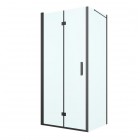 Oltens Hallan kabina prysznicowa 90x80 cm prostokątna czarny mat/szkło przezroczyste 20202300