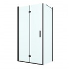 Oltens Hallan kabina prysznicowa 100x80 cm prostokątna czarny mat/szkło przezroczyste 20204300
