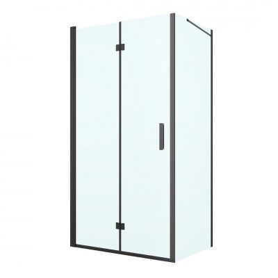 Oltens Hallan kabina prysznicowa 100x90 cm prostokątna czarny mat/szkło przezroczyste 20205300