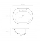 Oltens Asta umywalka 55x42 cm wpuszczana w blat owalna biała 41202000