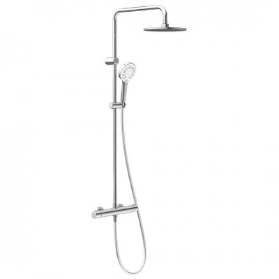 Oltens Atran zestaw prysznicowy termostatyczny z deszczownicą okrągłą chrom 36500100