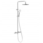 Oltens Atran zestaw prysznicowy termostatyczny z deszczownicą okrągłą chrom 36500100