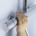 Oltens Atran zestaw prysznicowy termostatyczny z deszczownicą okrągłą chrom 36500100