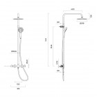 Oltens Atran zestaw prysznicowy termostatyczny z deszczownicą okrągłą czarny mat 36500300