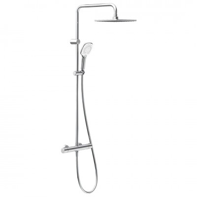 Oltens Atran zestaw prysznicowy termostatyczny z deszczownicą kwadratową chrom 36501100