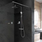 Oltens Atran zestaw prysznicowy termostatyczny z deszczownicą kwadratową chrom 36501100