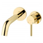 Oltens Molle bateria umywalkowa podtynkowa wylewka 17,6 cm złoty połysk 32600800