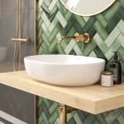 Oltens Molle bateria umywalkowa podtynkowa wylewka 17,6 cm złoty połysk 32600800