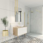 Oltens Molle bateria umywalkowa podtynkowa wylewka 17,6 cm złoty połysk 32600800