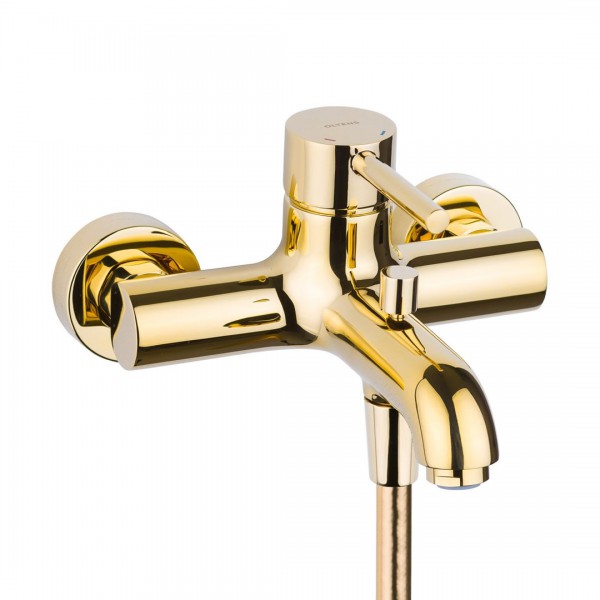 Oltens Molle bateria wannowo-prysznicowa ścienna złoty połysk 34000800