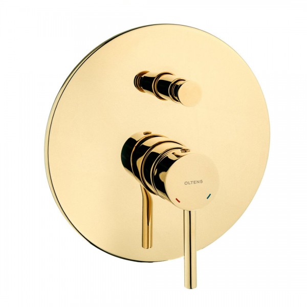 Oltens Molle bateria wannowo-prysznicowa podtynkowa złoty połysk 34100800