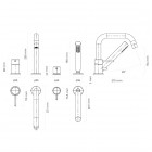 Oltens Molle bateria wannowa 4-otworowa złoty połysk 34200800
