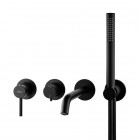 Oltens Molle bateria wannowa podtynkowa 4-otworowa czarny mat 34105300