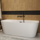 Oltens Molle bateria wannowa podtynkowa 4-otworowa czarny mat 34105300