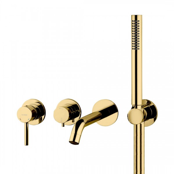 Oltens Molle bateria wannowa podtynkowa 4-otworowa złoty połysk 34105800