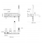 Oltens Molle bateria wannowa podtynkowa 4-otworowa złoty połysk 34105800