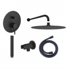 Oltens Molle kompletny zestaw prysznicowy podtynkowy deszczownica 30 cm czarny mat 36600300
