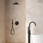 Oltens Molle kompletny zestaw prysznicowy podtynkowy deszczownica 30 cm czarny mat 36600300