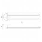 Oltens Gulfoss wieszak na ręcznik 38 cm dwuramienny ruchomy chrom 80104100