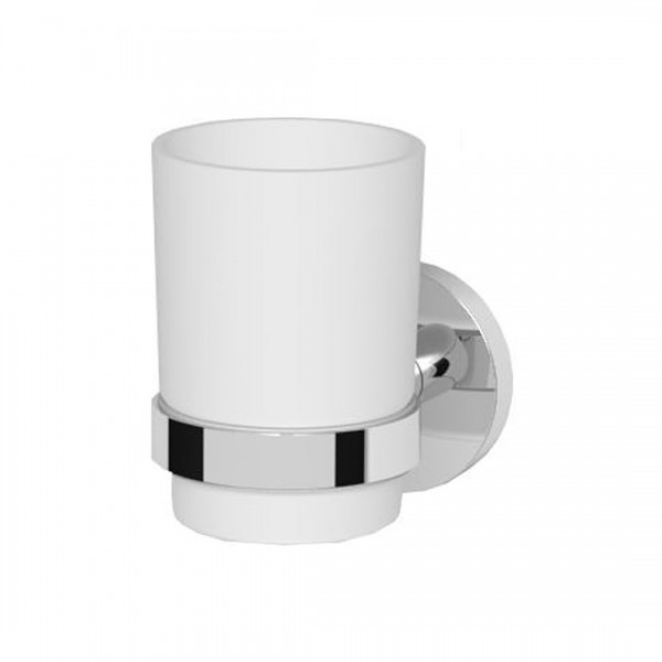 Oltens Gulfoss szklanka z uchwytem biała ceramika/chrom 86101000