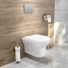 Oltens Gulfoss szczotka do WC wisząca z uchwytem biała ceramika/chrom 82101000