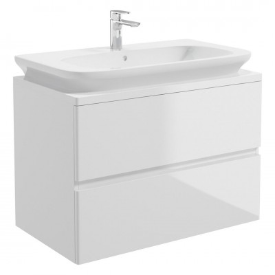 Oltens Gulfoss szafka 60 cm podumywalkowa wisząca z blatem biały połysk 60005000