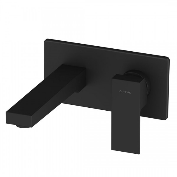 Oltens Gota bateria umywalkowa podtynkowa wylewka 18,7 cm czarny mat 32601300
