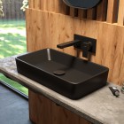 Oltens Gota bateria umywalkowa podtynkowa wylewka 18,7 cm czarny mat 32601300