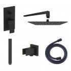 Oltens Gota kompletny zestaw prysznicowy podtynkowy deszczownica 30 cm czarny mat 36601300