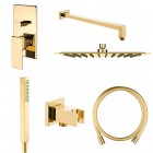 Oltens Gota kompletny zestaw prysznicowy podtynkowy deszczownica 30 cm złoty połysk 36604800