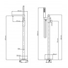 Oltens Gota bateria wannowa wolnostojąca złoty połysk 34301800
