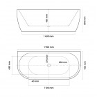 Oltens Begna wanna przyścienna 170x75 cm akrylowa owalna biała 12011000