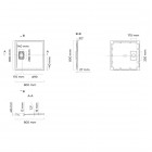 Oltens Bergytan brodzik kwadratowy 80x80 cm RockSurface czarny mat 17100300